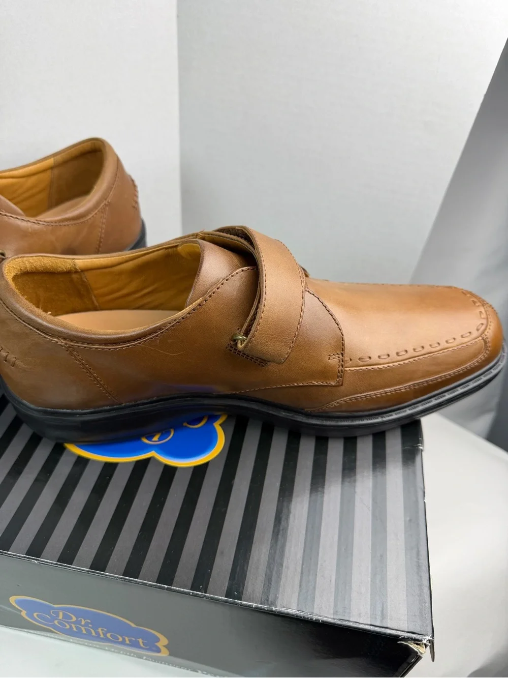 Dr. Comfort 6221 Frank Brown Leather Adjustable Strap Oxford Shoes Men's US 12W
